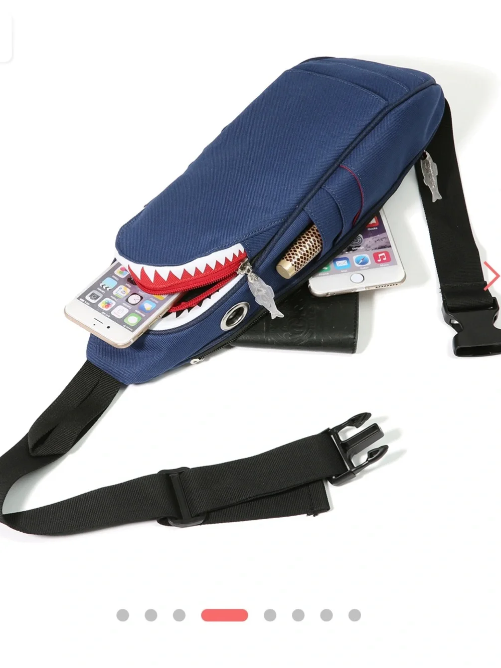 Blue Shark-Accent Crossbody Sling Bag/ Fanny pack